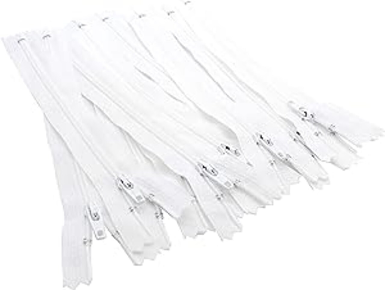 8" White #3 Nylon YKK Zipper~ Made in USA~ 12 Pieces~ for Purses, Handbags & Crafts